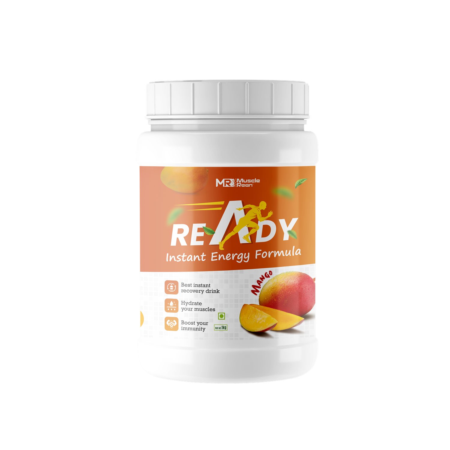 Muscle Reign Instant Energy Formula Powder in Mango Flavour for Quick Hydration and Muscle Recovery